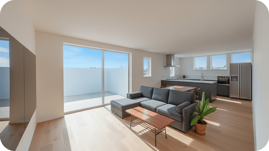 都市部の狭小地でもかっこいいと開放感をつくる2階LDK＋バルコニー